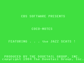 CocoNotes title screen for Commodore 64